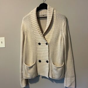 Gap double breasted cotton blend cardigan, size XL